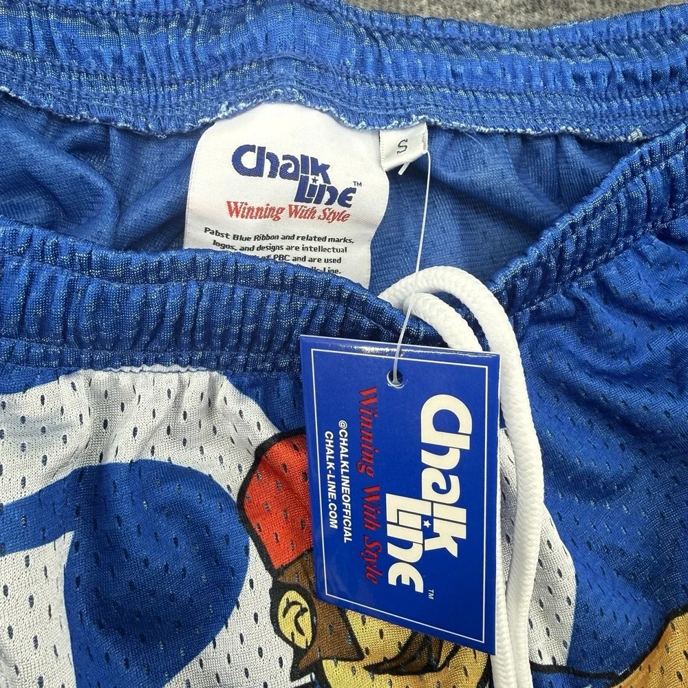 Chalk Line Pabst Blue Ribbon Cool Blue Mesh Shorts Mens Small NWT Rare Limited